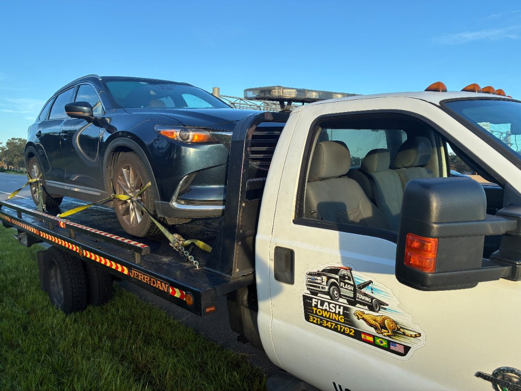 Tow truck in action
